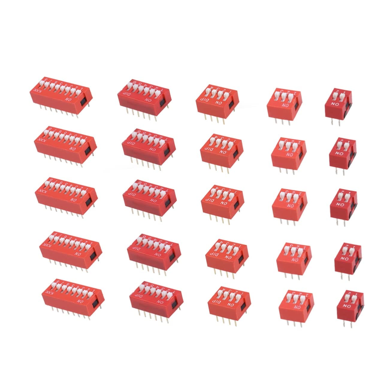 35Pcs 2.54mm Plastic Dip Slide Selector Switch for Circuit Control